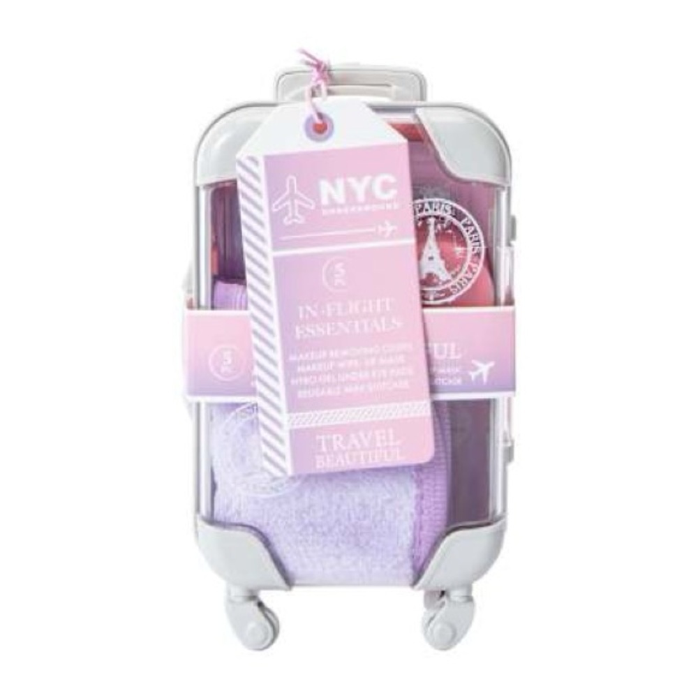 NYC In-Flight Essentials Set in Pink and Purple